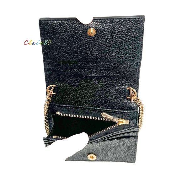 Gucci Zumi Grainy Leather Chain Card Case Wallet - Picture 7 of 8